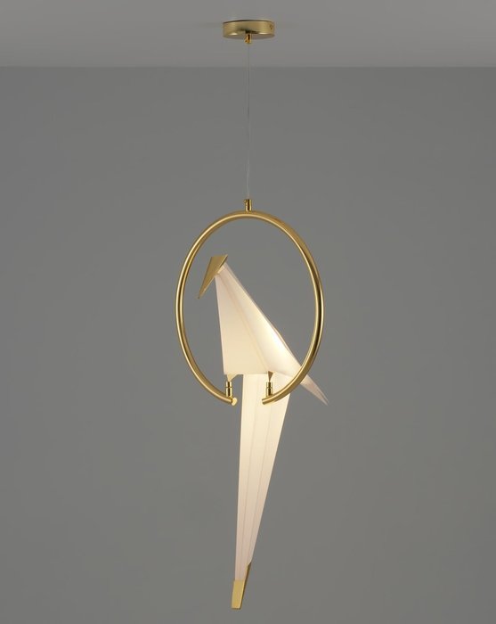 Подвесной светодиодный светильник Birds бело-золотого цвета  - купить Подвесные светильники по цене 14990.0