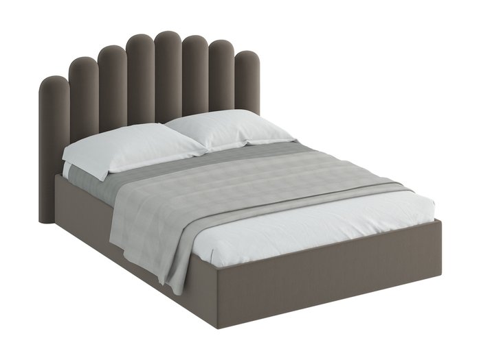 Кровать Queen Sharlotta серо-коричневого цвета 160х200 с подъемным механизмом
