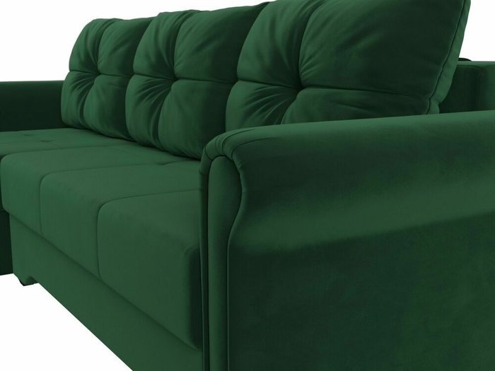 Угловой диван-кровать Леон зеленого цвета левый угол - лучшие Угловые диваны в INMYROOM