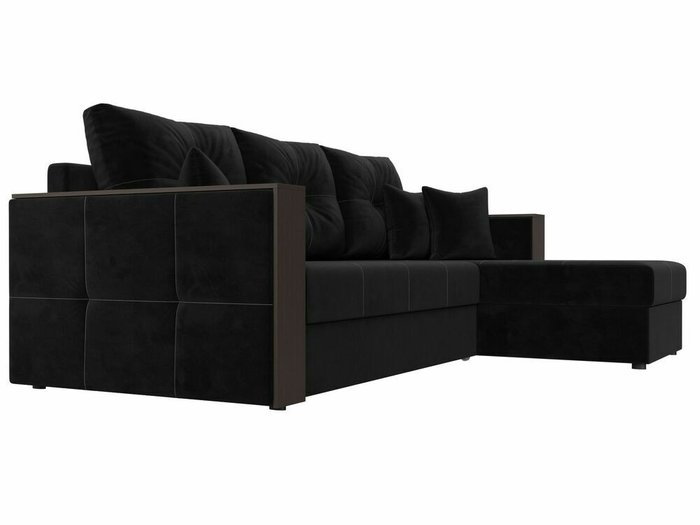 Угловой диван-кровать Валенсия черного цвета правый угол - лучшие Угловые диваны в INMYROOM