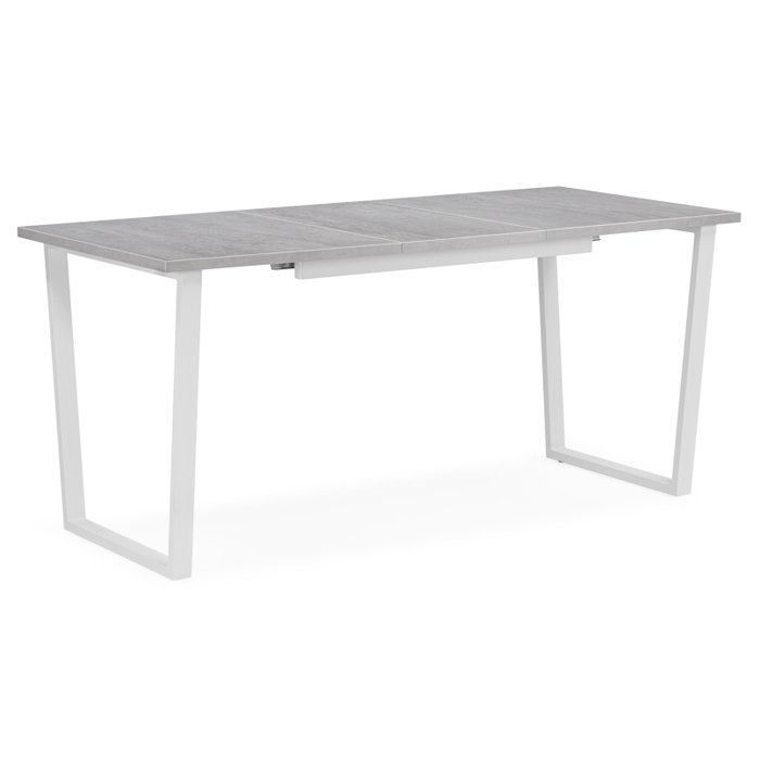 Раздвижной обеденный стол Лота Лофт цвета бетон на белом основании - купить Обеденные столы по цене 13180.0