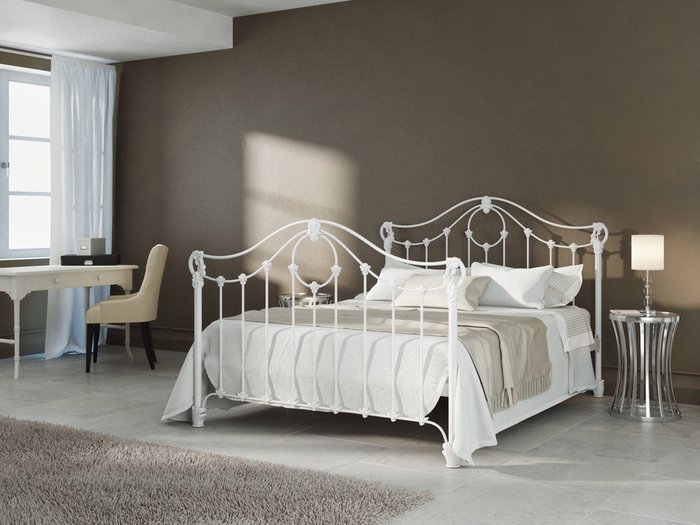 Кровать Сильва 140х200 бело-глянцевого цвета - купить Кровати для спальни по цене 90410.0