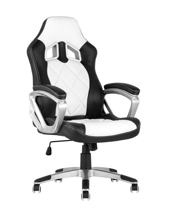 Кресло игровое Top Chairs Continental черно-белого цвета 