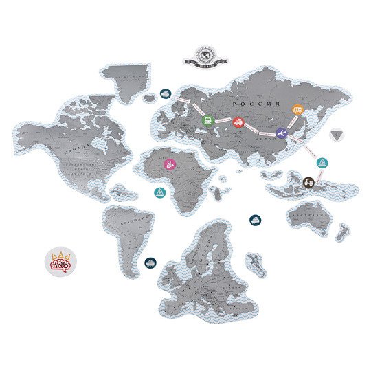 Карта Мира магнитная со скретч - слоем 'True Map Puzzle' Карта Мира магнитная со скретч - слоем 'True Map Puzzle'
