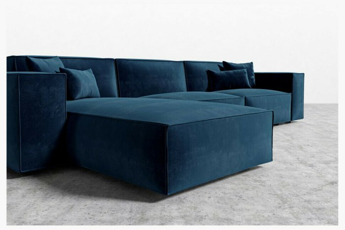 Угловой диван Quadrum темно-синего цвета - лучшие Угловые диваны в INMYROOM