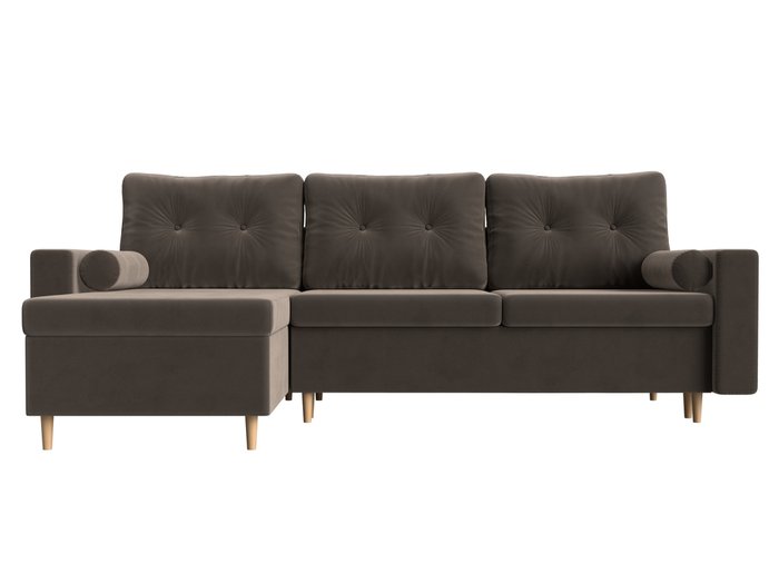 Угловой диван-кровать Белфаст коричневого цвета левый угол - купить Угловые диваны по цене 52999.0