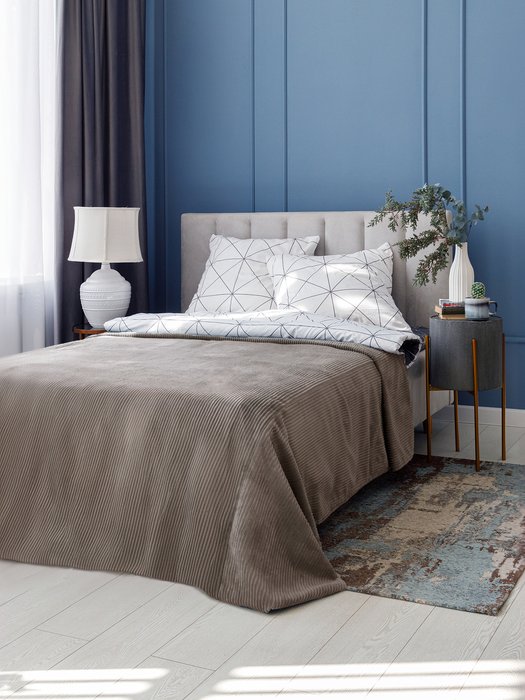 Покрывало Duo Cilium Brown 230x240 коричневого цвета  - лучшие Покрывала в INMYROOM