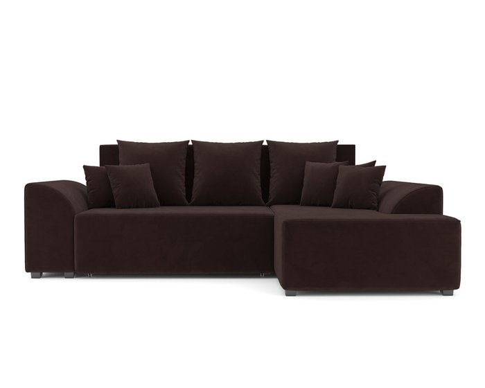 Угловой диван-кровать Каскад темно-коричневого цвета правый угол - купить Угловые диваны по цене 46790.0