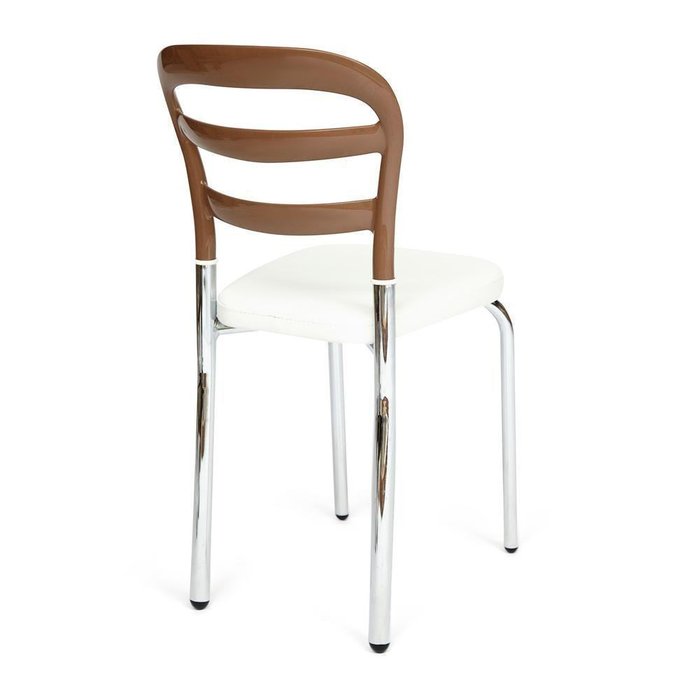 Набор из четырех стульев Izmir бело-коричневого цвета - лучшие Обеденные стулья в INMYROOM