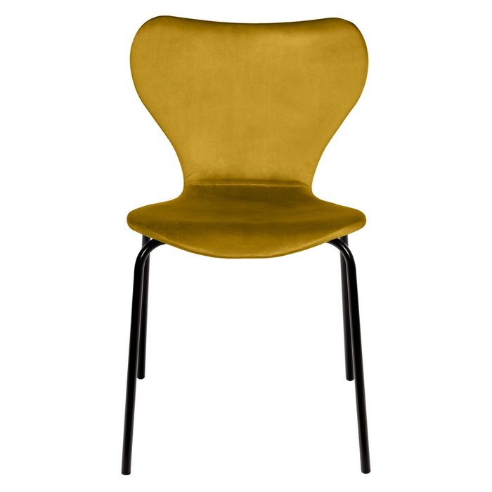 Стул Seven горчичного цвета с чёрными ножками - купить Обеденные стулья по цене 6990.0