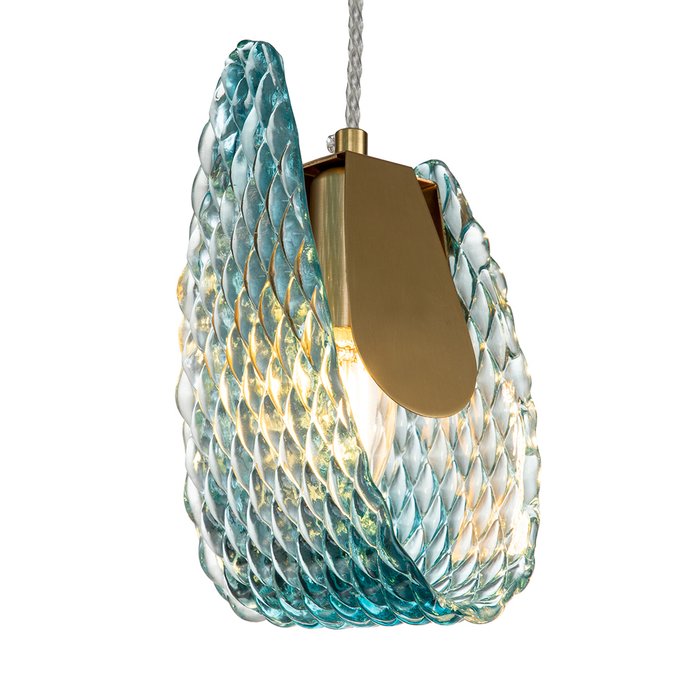 Подвесной светильник Fless бронзово-голубого цвета - лучшие Подвесные светильники в INMYROOM