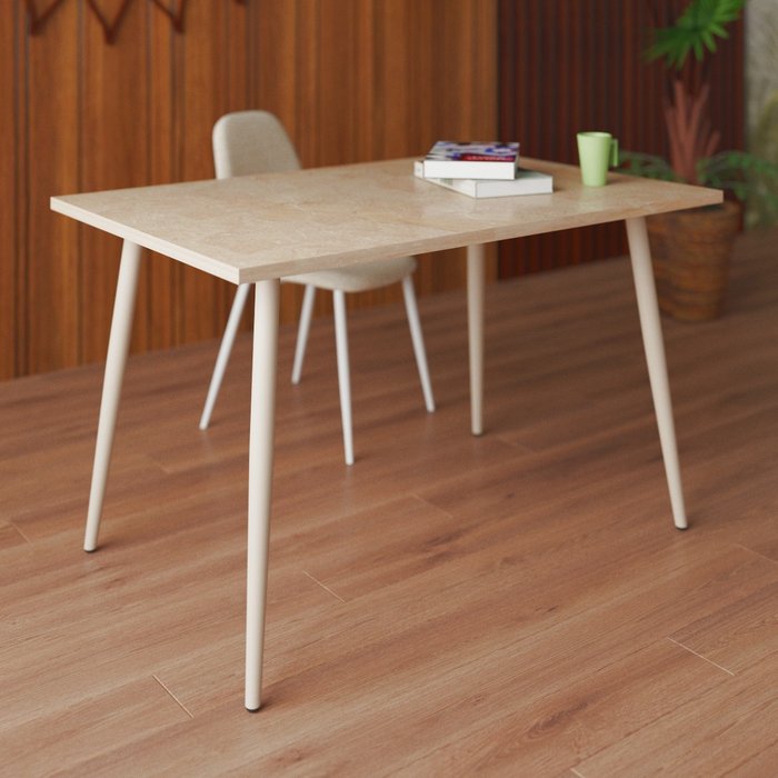 Обеденный стол Браун со столешницей серо-бежевого цвета - купить Обеденные столы по цене 8359.0