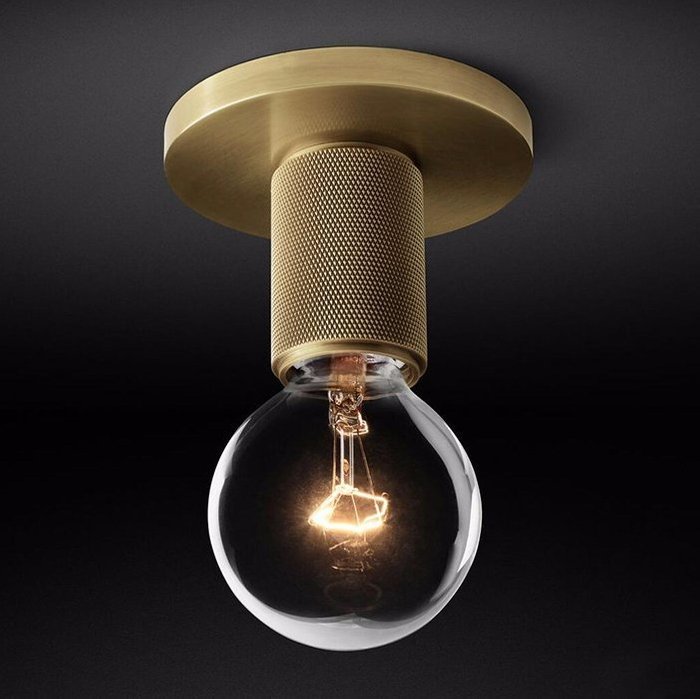 Потолочный светильник RH Utilitaire Socket Flushmount Brass Потолочный светильник RH Utilitaire Socket Flushmount Brass