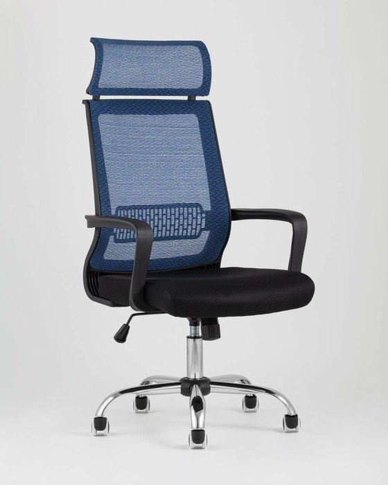 Кресло офисное Top Chairs Style черно-голубого цвета - купить Офисные кресла по цене 5590.0