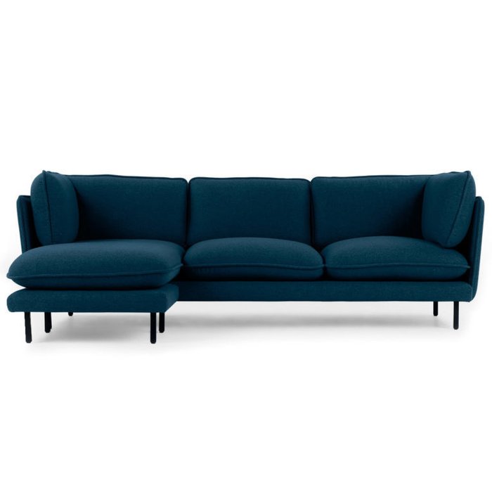 Угловой диван Wes синего цвета