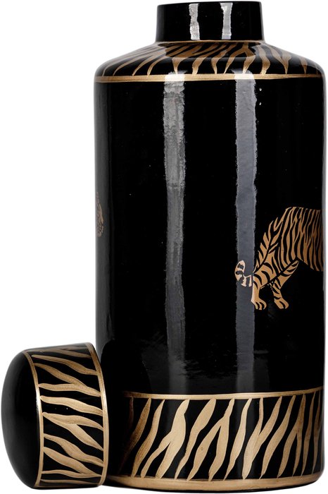 Ваза с крышкой Тигр черно-золотого цвета - купить Вазы  по цене 11190.0