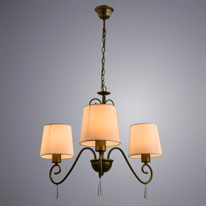Подвесная люстра Arte Lamp Carolina с белыми абажурами - купить Подвесные люстры по цене 6720.0