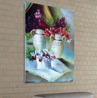 Декоративная картина "Вазочки с цветами" - купить Принты по цене 2790.0