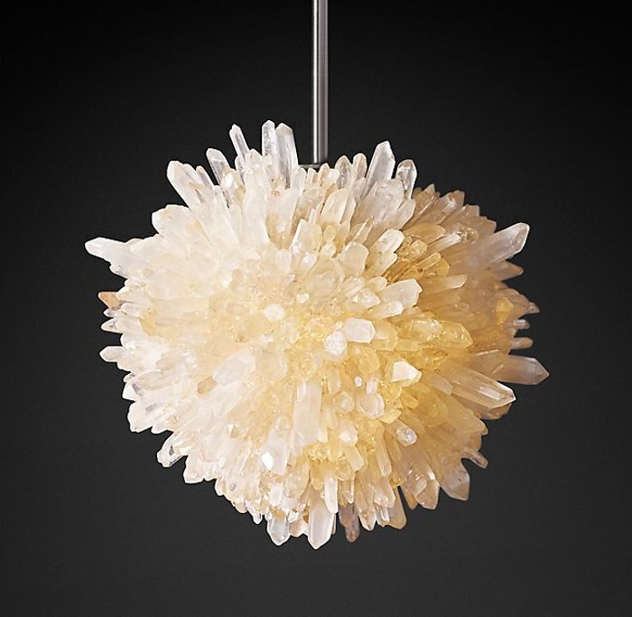 RH QUARTZ CRYSTAL Подвесная люстра, на штанге, лампа-шар, хрусталь, белый