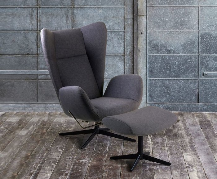 Кресло реклайнер с пуфом Meson серого цвета - купить Интерьерные кресла по цене 399700.0