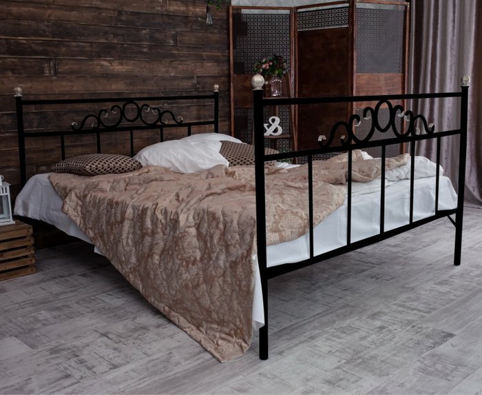 Кованая кровать Сандра 140х200 черного цвета - лучшие Кровати для спальни в INMYROOM