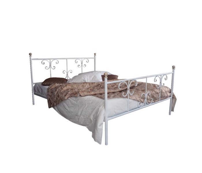 Кованая кровать Симона 160х200 белого цвета - купить Кровати для спальни по цене 28990.0