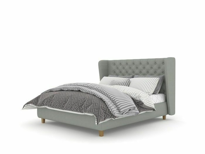 Кровать Шеффилд Box High 160х200 серого цвета с подъемным механизмом - купить Кровати для спальни по цене 71000.0