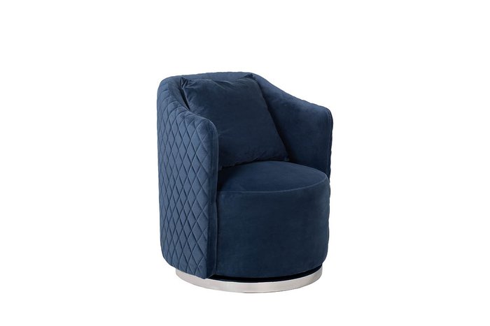 Кресло вращающееся из велюра темно-синего цвета - купить Интерьерные кресла по цене 43200.0