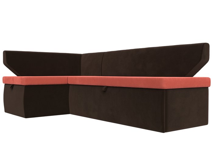 Угловой диван-кровать Омура кораллово-коричневого цвета левый угол - лучшие Угловые диваны в INMYROOM