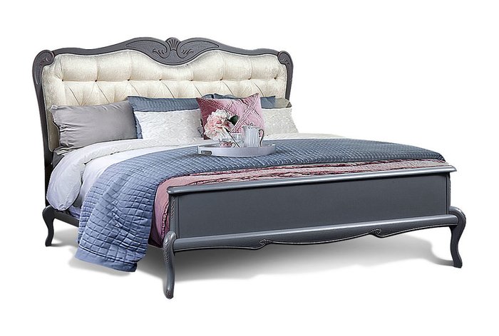 Кровать Fleuron 160х200 серо-бежевого цвета