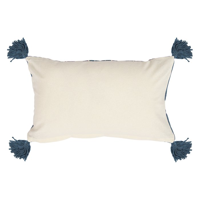 Чехол на подушку из плотного хлопка в полоску из коллекции Ethnic синего цвета - лучшие Чехлы для подушек в INMYROOM