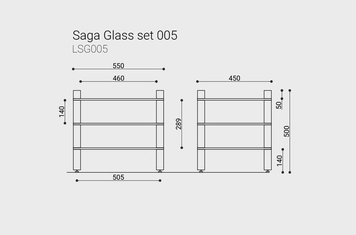 Прикроватная тумбочка SAGA GLASS SET 005  - лучшие Прикроватные тумбы в INMYROOM