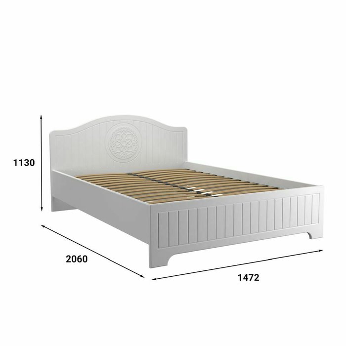 Кровать Монблан 140х200 белого цвета - лучшие Кровати для спальни в INMYROOM