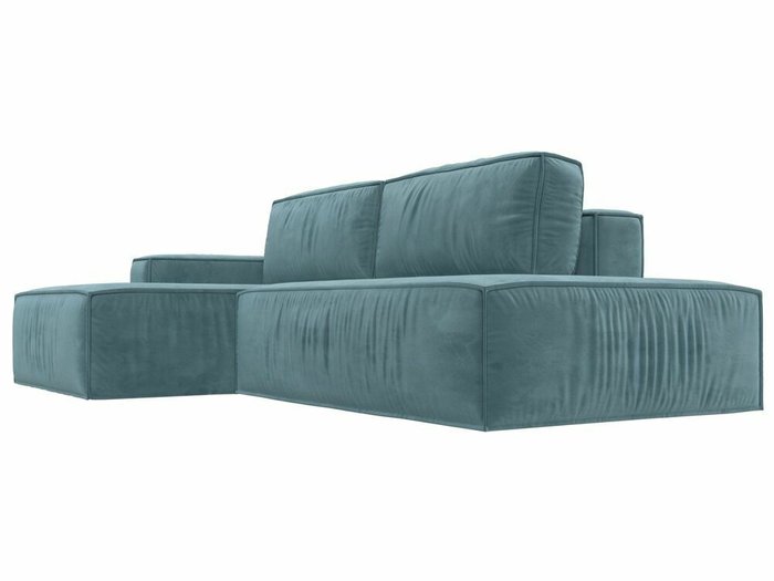 Угловой диван-кровать Прага модерн бирюзового цвета левый угол - лучшие Угловые диваны в INMYROOM