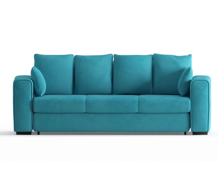 Диван-кровать Рошфор в обивке из велюра голубого цвета - купить Прямые диваны по цене 44590.0