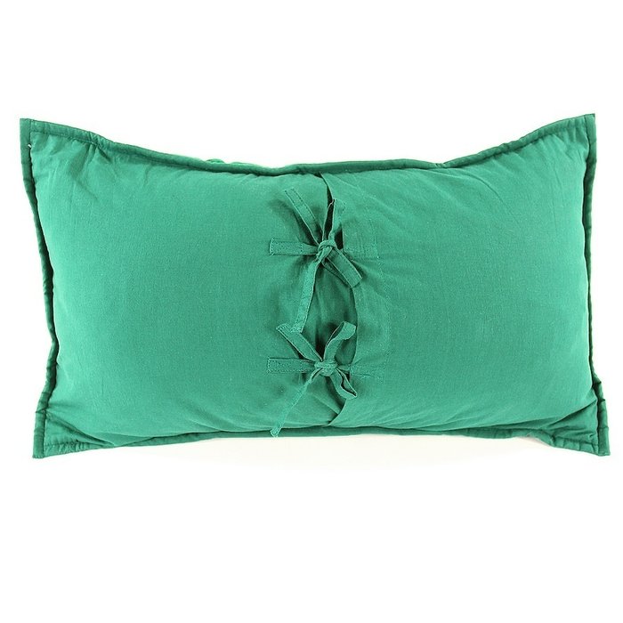 Чехол на подушку бархатный Хвойное утро зеленого цвета - лучшие Декоративные подушки в INMYROOM