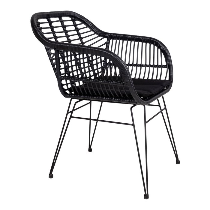 Кресло с подушкой Trieste черного цвета  - лучшие Садовые кресла в INMYROOM