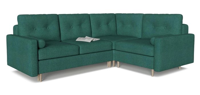 Диван-кровать модульный угловой Белфаст зеленого цвета