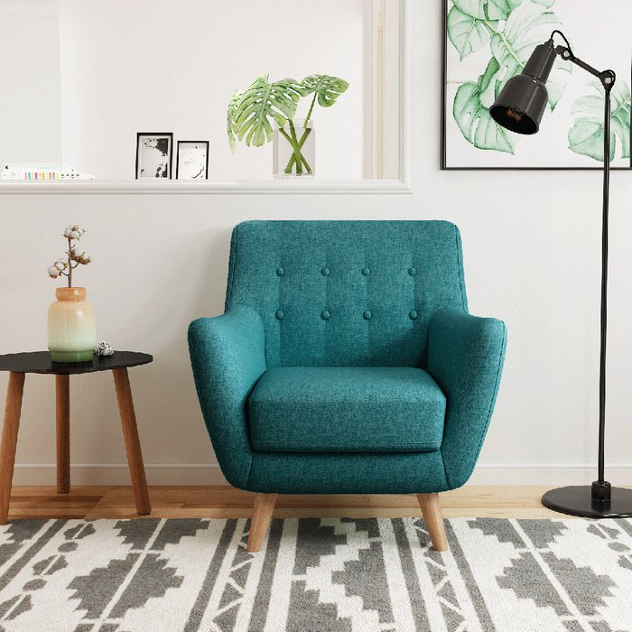 Кресло Picasso сине-зеленого цвета - лучшие Интерьерные кресла в INMYROOM
