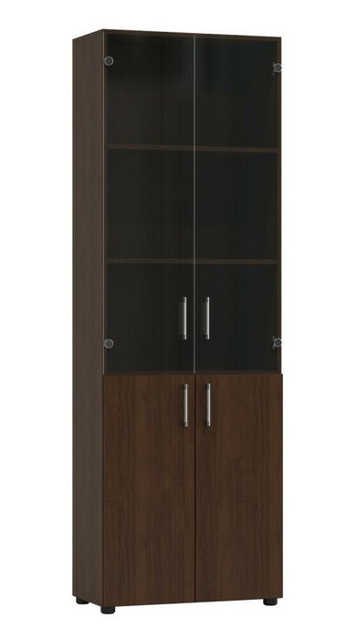 Шкаф со стеклом темно-коричневого цвета
