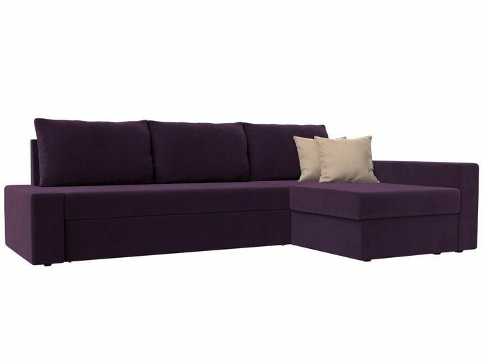 Угловой диван-кровать Версаль фиолетового цвета правый угол