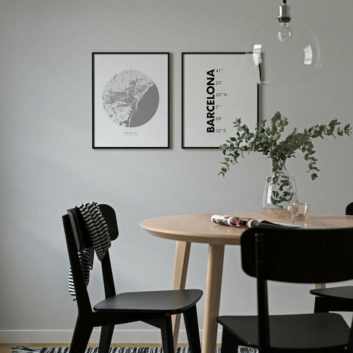 Координаты, Барселона, 40х50 см - купить Принты по цене 2843.0