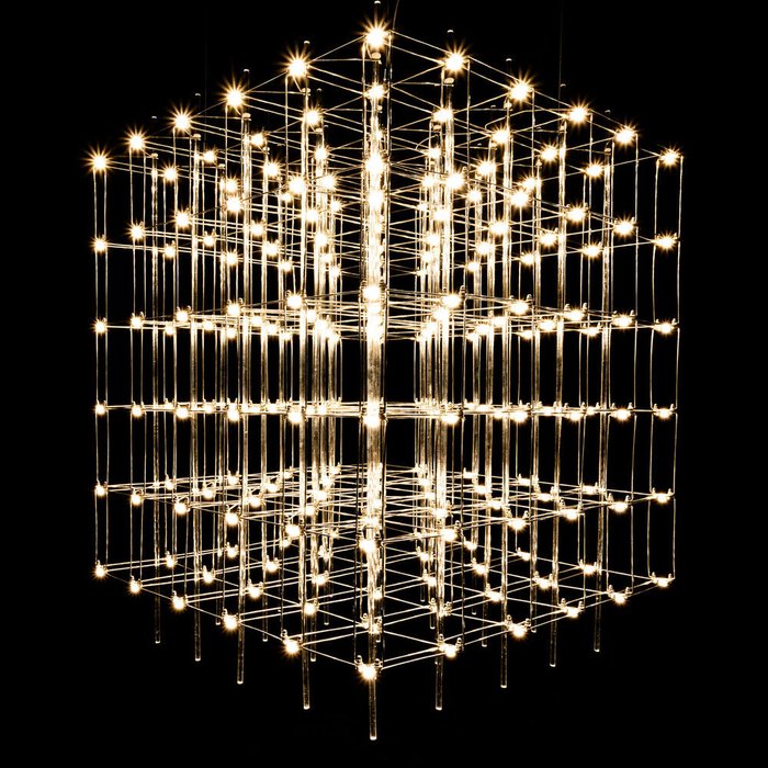 Люстра подвесная Cosmic Glass ячейка 15*15 см 75 x 100 x 75 хром