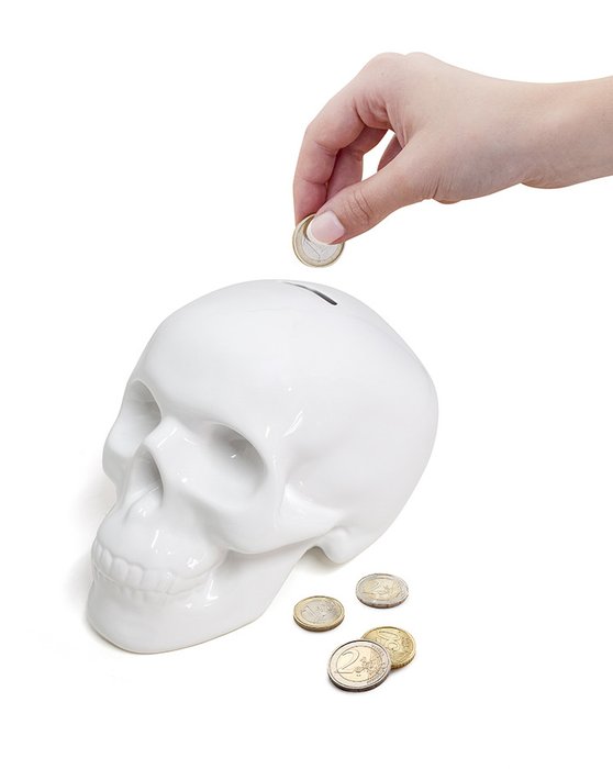 Копилка керамическая Balvi skully белая - лучшие Декоративные предметы в INMYROOM