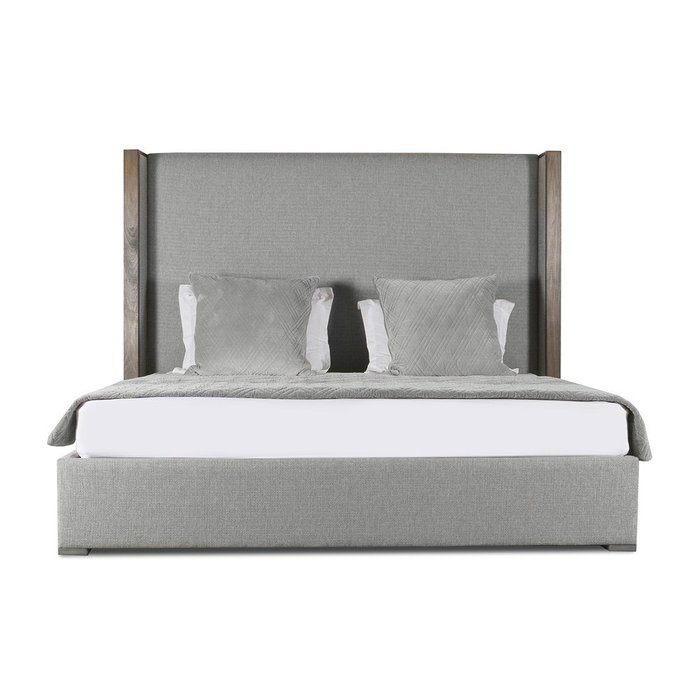 Кровать Berkley Winged Plain Wood 140х200 серого цвета - купить Кровати для спальни по цене 108800.0