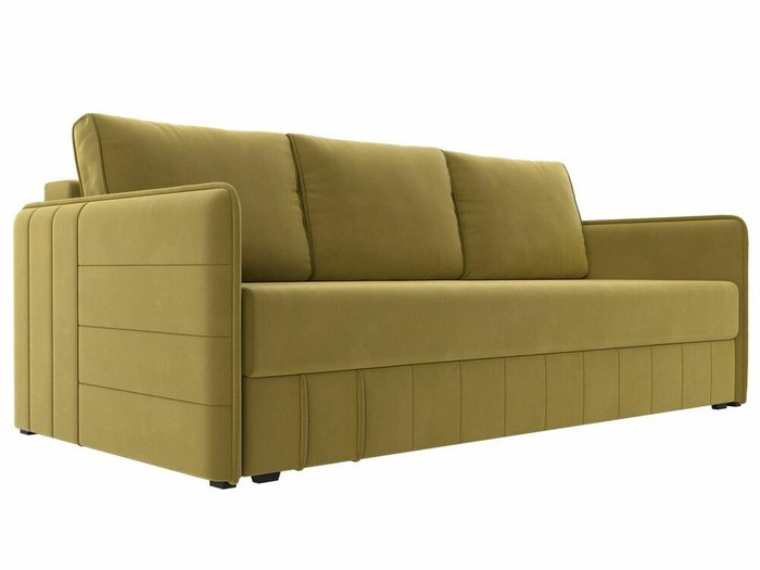 Прямой диван-кровать Слим желтого цвета с пружинным блоком
