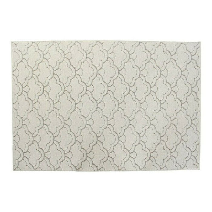 Ковер из полиэстера 120x180 бело-серого цвета