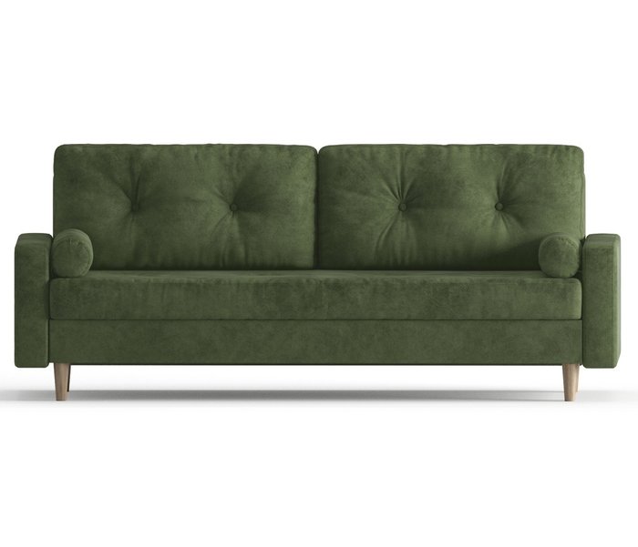 Диван-кровать из велюра Basel темно-зеленого цвета - купить Прямые диваны по цене 39490.0