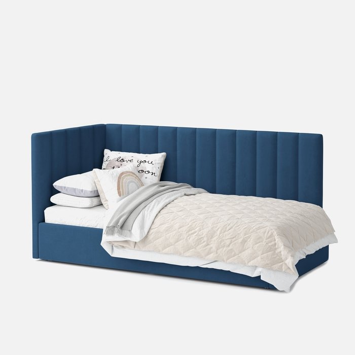 Кровать Меркурий-3 120х190 синего цвета с подъемным механизмом