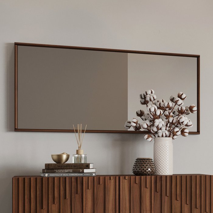 Настенное зеркало Menorca 59х119 коричневого цвета - лучшие Настенные зеркала в INMYROOM